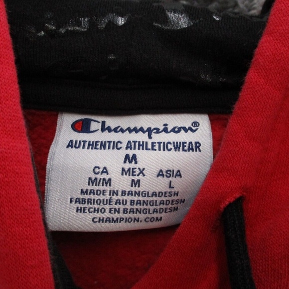 VINTAGE Champion y2k Georgia Bulldogs UGA Hoodie Adult Medium Red Black Football - Picture 5 of 15